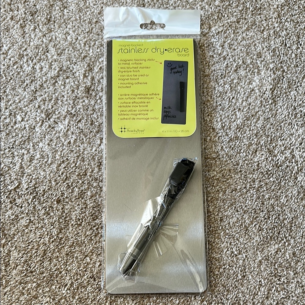 Stainless Steel Dry-Erase Board with Black Marker